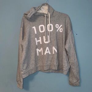 Everlane Cropped Hoodie The 100% Human Typography Hoodie Size Large